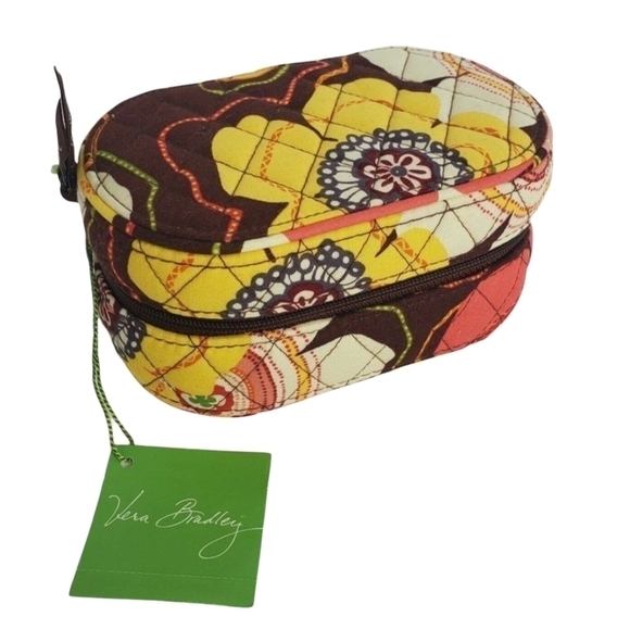Vera Bradley Other - Vera Bradley Jewelry Box Organizer Travel Case Buttercup Zip Up